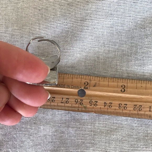 Silver and turquoise adjustable ring - Picture 2 of 2